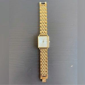 Rosefield XS body white gold tank watch